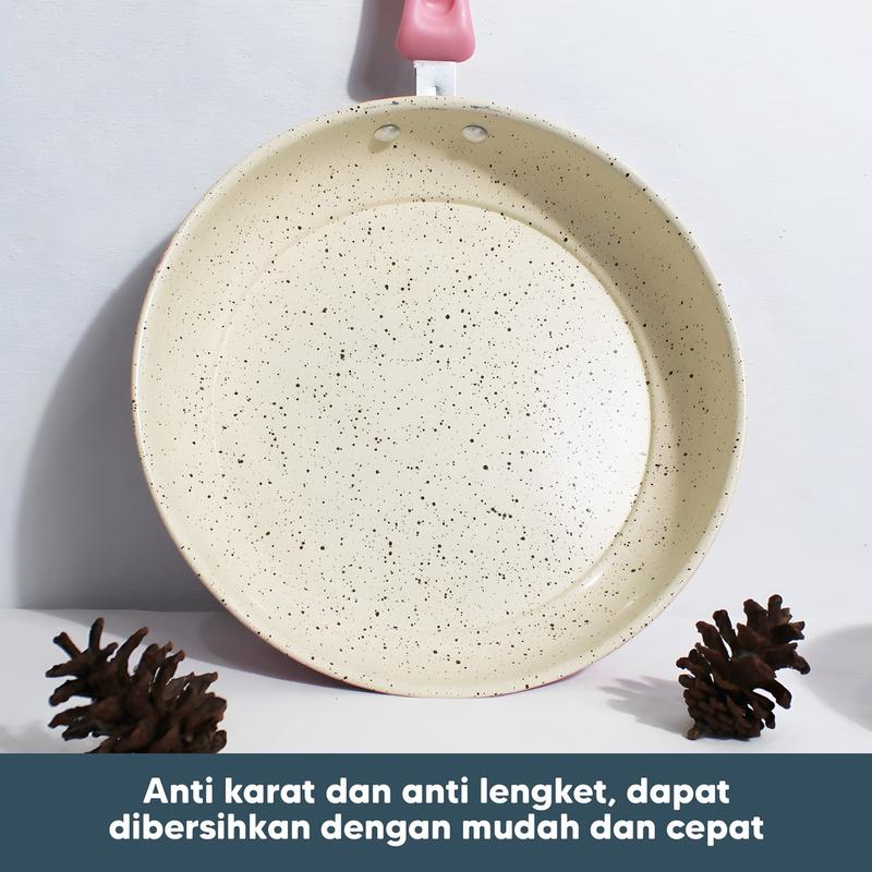 Panci Teflon Frypan Marble Enamel / Teflon Frypan Marble Berwarna / Teflon Frypan Enamel Anti Lengket penggorengan anti lengket Kitchenware teflon  serbaguna 5