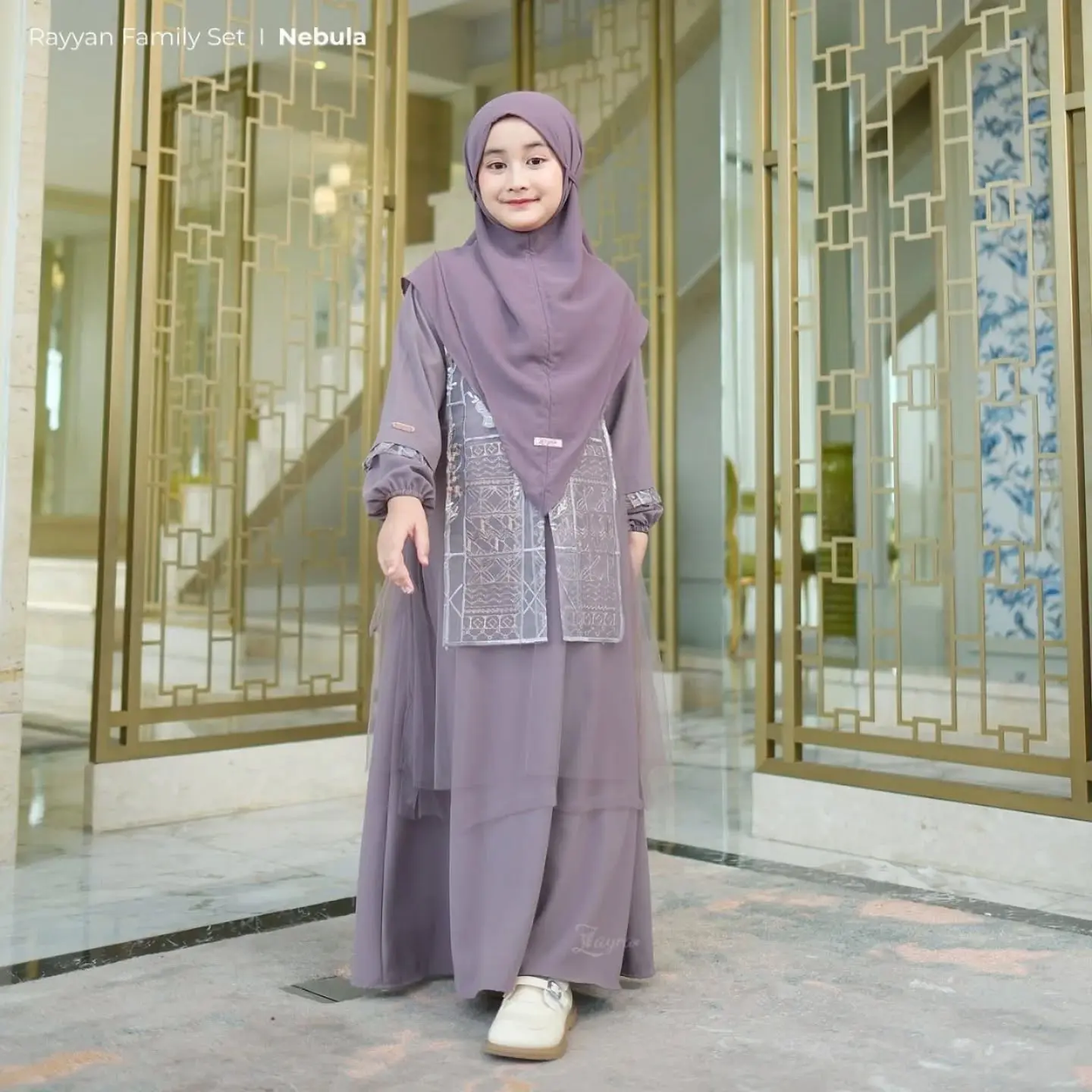 Gamis Anak Lebaran 2025 Dress Ceruty Mix Brokat Anak Perempuan Kekinian Baju Muslim Anak Usia 8-13 Tahun Viral Dress Pesta Mewah Anak Tanggung