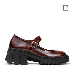 Prabu - Maira Brown Sepatu Kulit Pantofel Wanita - Cokelat