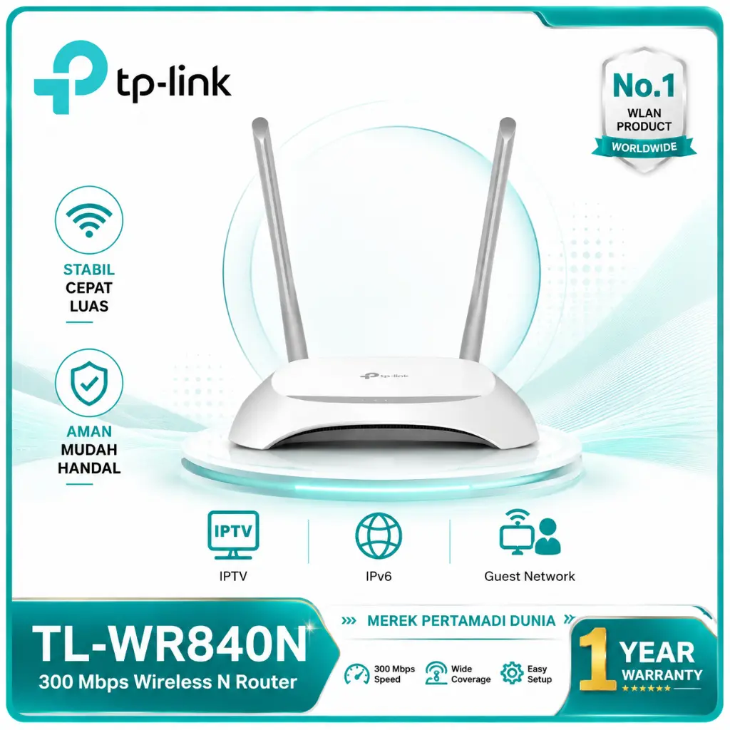 TPLINK TL-WR840N 300Mbps Wireless N Router