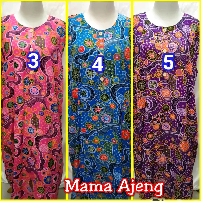 Daster Batik Kencana Ungu Label Biru Yukensi tipe 32 Katun Bunga Santai 5