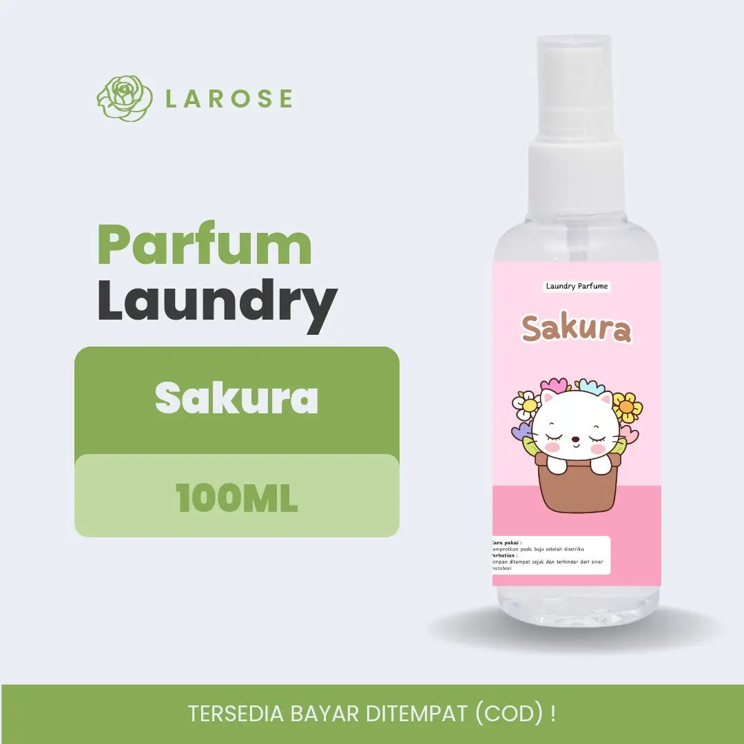 Parfum Laundry Aroma Sakura 100ml /  Pakaian Anti Apek dan Anti Bakteri