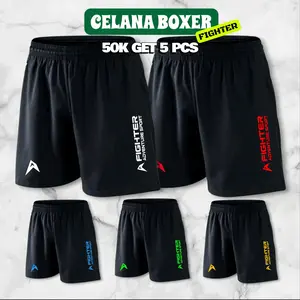 Fighter Celana Pendek Olahraga Boxer 10 Ribu Get 1 Pcs untuk Volly Badminton Gym Running Sepakbola Santai