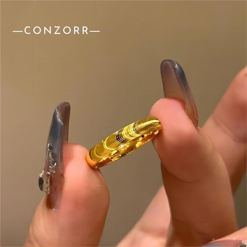 Nhẫn Mắt Mèo, Thiết Kế Trơn Và Họa Tiết Gợn Sóng, Hình Trái Tim Trơn, Nhẫn Cặp Đôi, Thời Trang Và Đơn Giản, Không Phai Màu