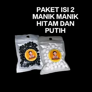 PAKET ISI 2 HITAM PUTIH MANIK MANIK HIASAN JILBAB MOTE MOTE HITAM PUTIH