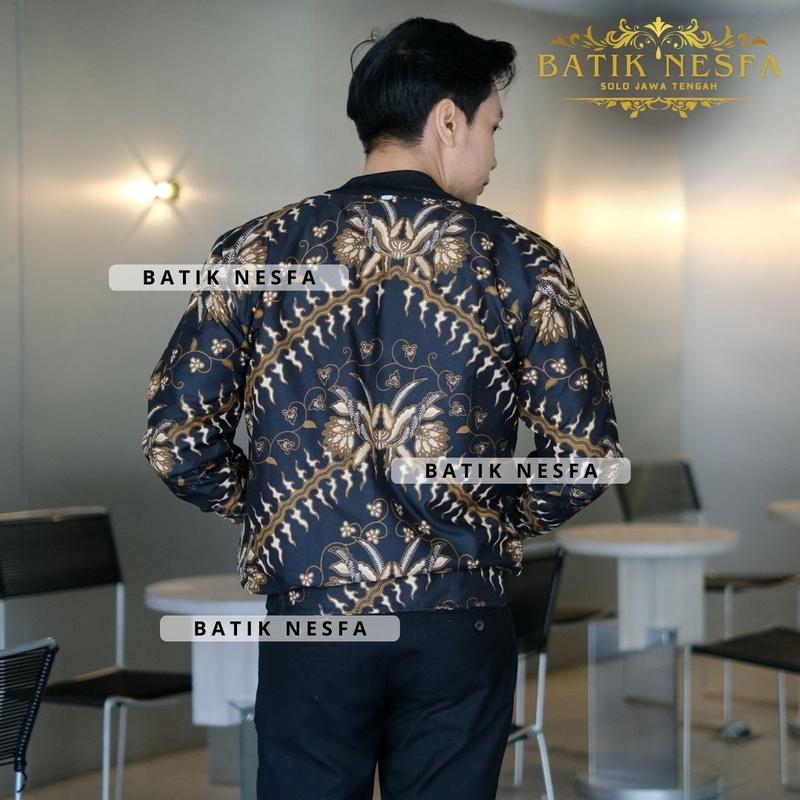 Jaket batik bomber pria keris hitam murah berkualitas 3