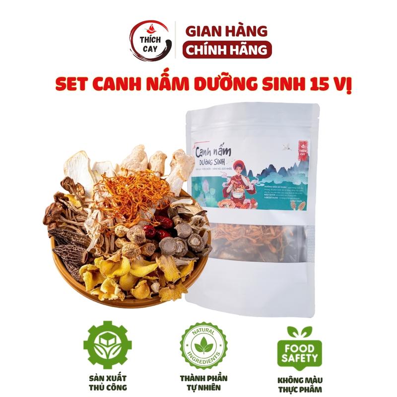 [Mua 3 Tặng Táo Đỏ] Set canh nấm dưỡng sinh 15 vị, nấu canh, lẩu bồi bổ cơ thể, nấm sấy khô