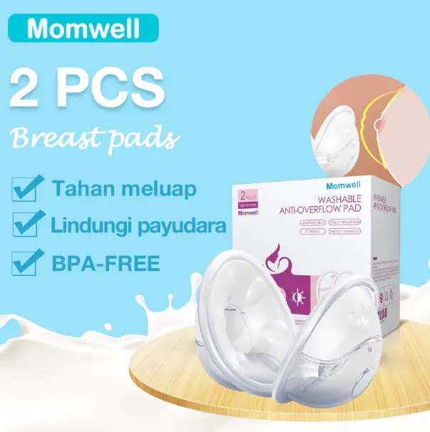 Momwell AOP01 Penampung ASI Silicone 2Pcs - Breast Milk Collector Breast Pad Silicone BPA Free