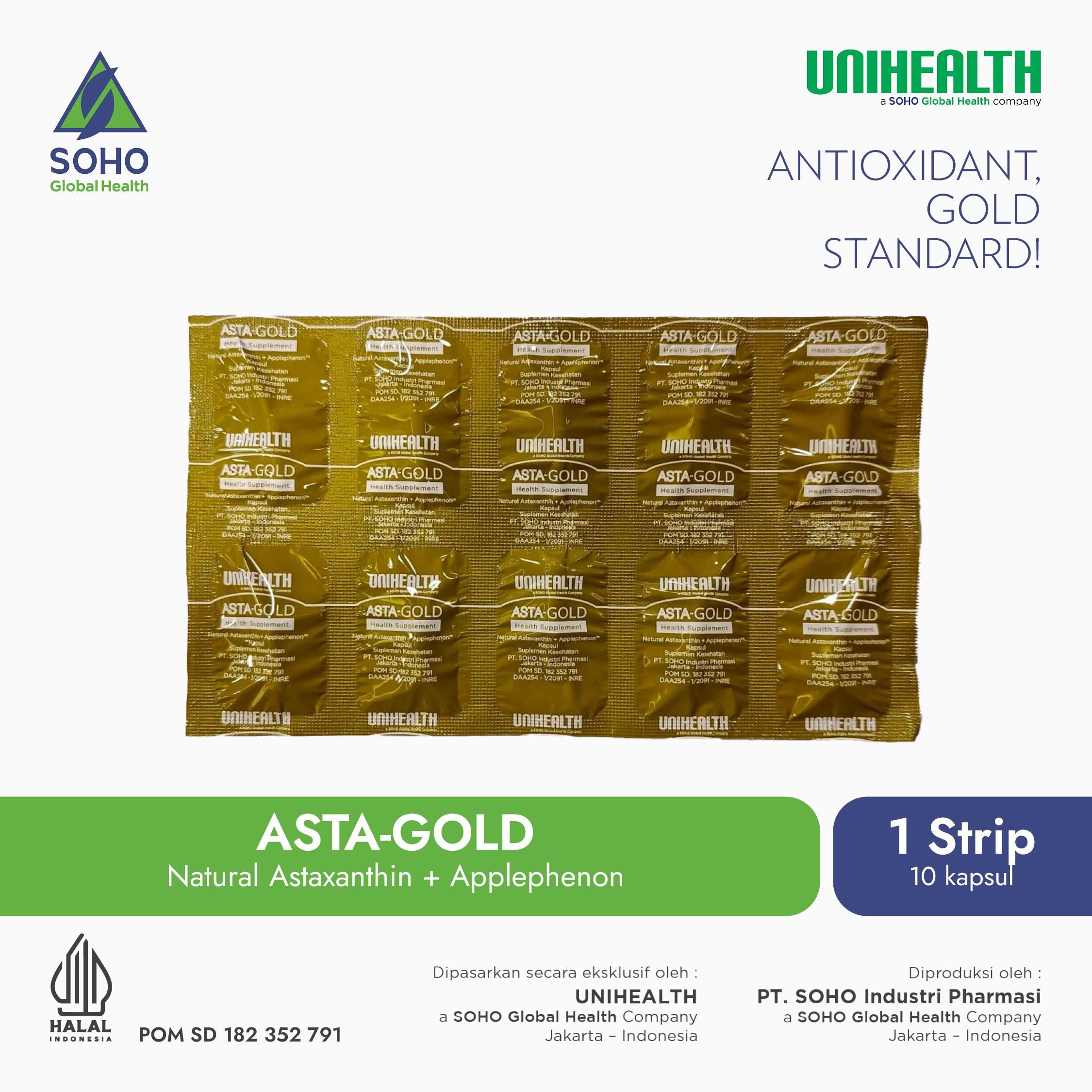 Premium Astaxanthin 12mg plus Applephenon 250mg - Asta-Gold - 1 strip 10 kapsul quidfast (tanpa boks) Premium Astaxanthin 12mg plus Applephenon 250mg - Asta-Gold - 1 strip 10 kapsul quidfast (tanpa boks)
