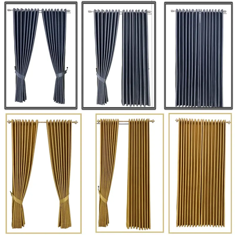 Gorden Polos Kain Blackout Doff Tebal Premium 7 8 9 10 Gelombang Depan Belakang Doff Curtain Jendela Tali Pintu Minimalis 1