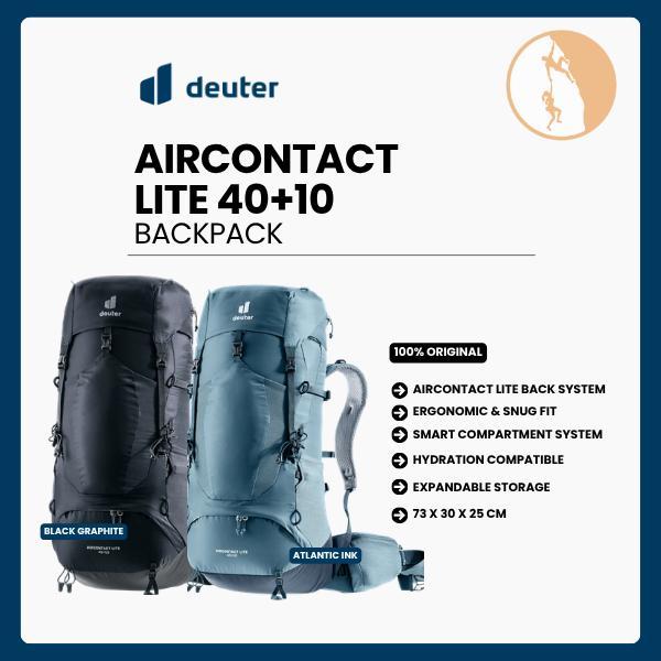 deuter aircontact lite 40 10 backpack black graphite + NZ allows for effective airflow Trekking backpack Deuter AIRCONTACT LITE