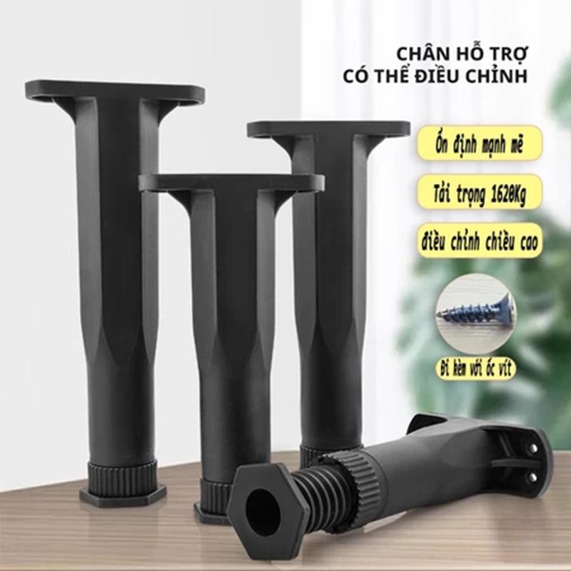 Giá Đỡ Chân Giường Bằng Nhựa ABS,chiều cao có thể điều chỉnh, Đi kèm với bốn ốc…