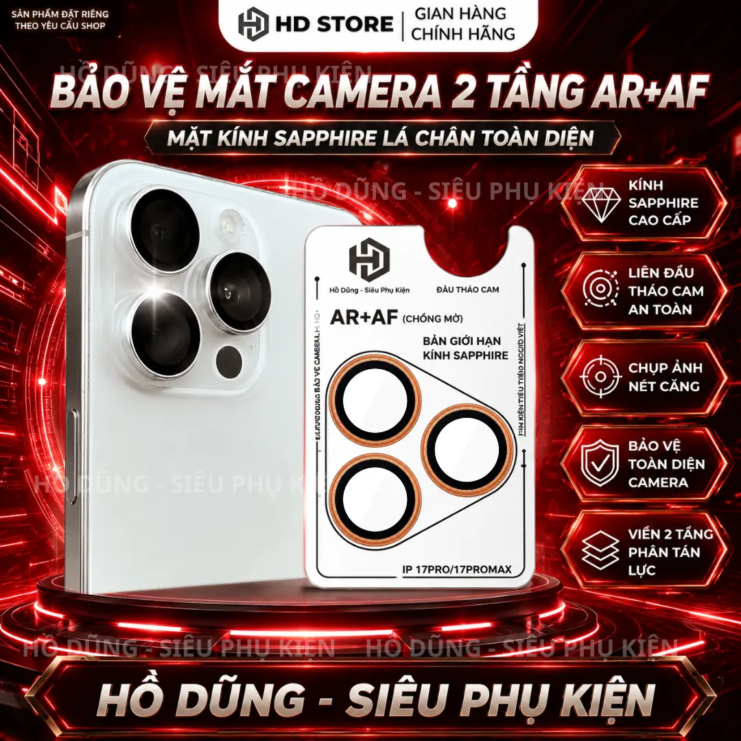 [ 2 TẦNG SAPPHIRE ] Áo Giáp Camera [BẢN PREMIUM] Hàng Đặt Xưởng Riêng – Kính Camera 2 Tầng AR+AF Sapphire