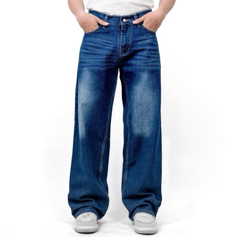 (unisex) gombrong jeans remaja cowok cewek skena korean style Celana Panjang Boyfriend Loose 1