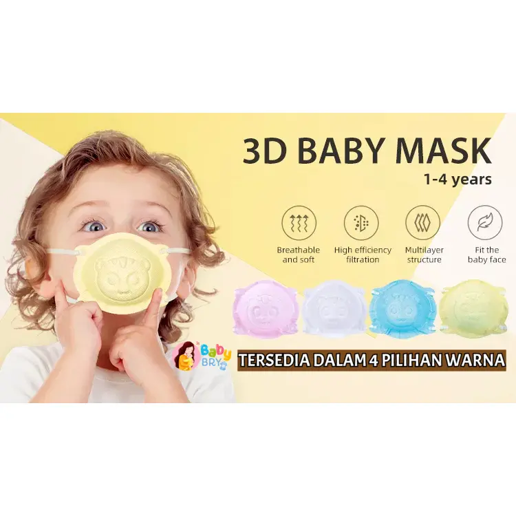 3D MASK MASKER BAYI BALITA KARAKTER LUCU ISI 10 PCS / MASKER ANAK / MASKER BAYI BALITA 3D KF94 BUKAN PIGEON/MY BABY KINGDOM 0