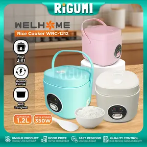 Rice Cooker Mini 3 In 1 Welhome WRC-1212 Magic Com 1.2 Liter Anti Lengket 350 Watt Hemat Listrik Cocok untuk Anak Kos