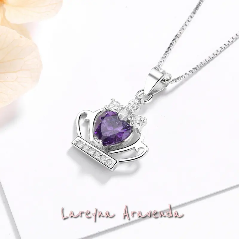 Kalung Titanium Wanita + Liontin Eternal Crown Crystal KL047 6