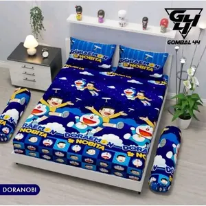 DISKON sarung kasur busa resleting motif Doraemon Terlaris/Sprei resleting bahan polister/Motif Terlengkap