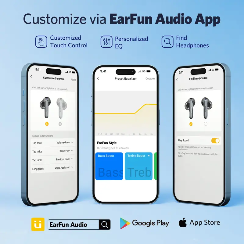 EarFun Air 2 - Black - Hi-Res LDAC budget TWS with APP Support Headphones Earphone Earbuds Wireless Headset Bluetooth Bass 7