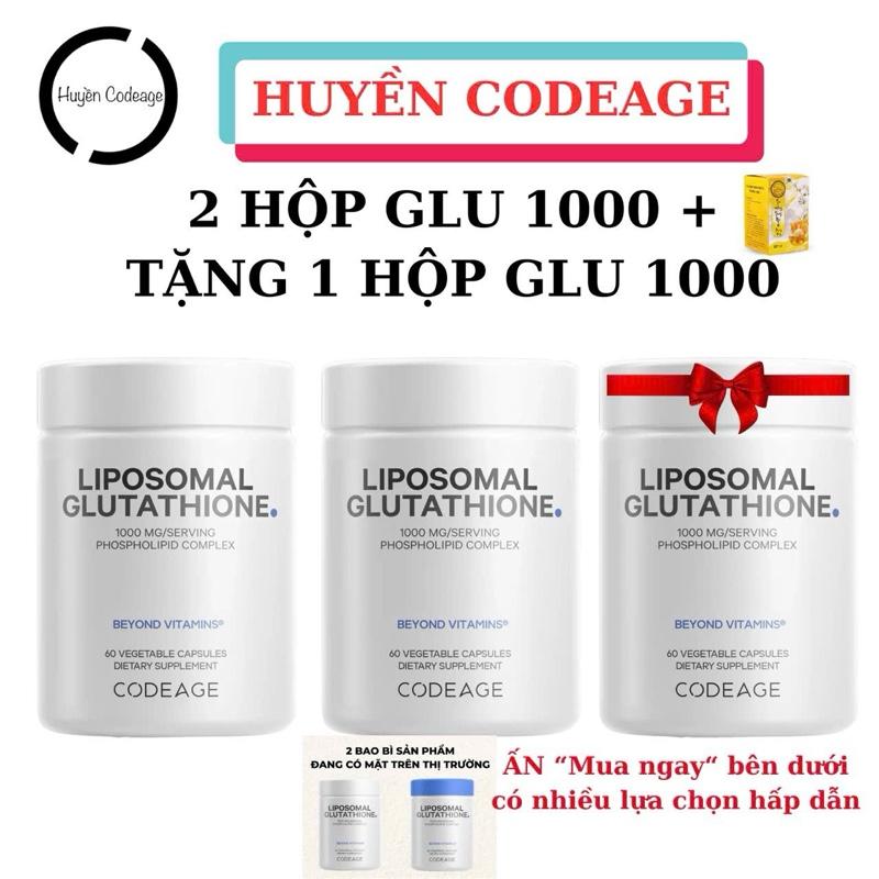   GLU 1000 Giá Tốt  1 Hộp Liposomal Glutathione  1000mg Codeage  60 Viên  + 1 Hộp Omega 3 Triple Strenght Canada 3  80 Viên  Hỗ Trợ Sức Khỏe Cho Nam Nữ - Huyền Codeage 