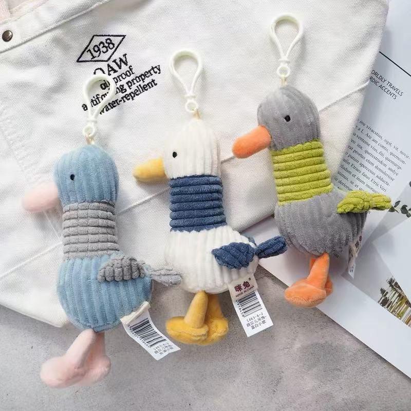 Gantungan Kunci Mewah Bebek Lucu - Aksesori Unik Bahan Aman, Gantungan Kartun PP + Kapas Paling Populer