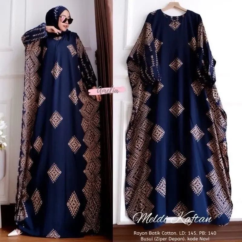 GAMIS KAFTAN SUPER JUMBO BUSUI RAYON MURAH MELDI Atasan Batik Katun Muslim Panjang Wanita