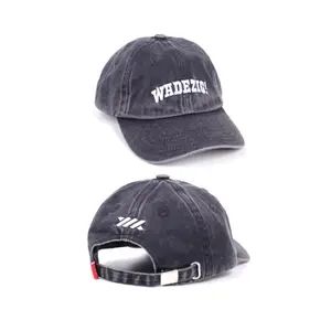 Baseball Cap Model Wash Denim Luntur Bahan Lembut Bordir wadezig