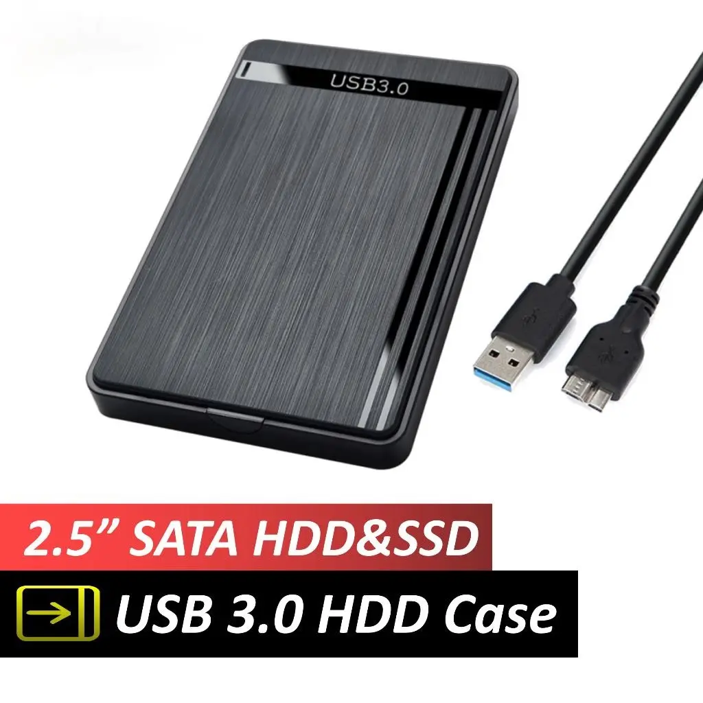 Garansi 1 Tahun-Casing Hardisk External HDD SSD External Case 2.5" USB 3.0 Case Hardisk External USB 3.0 Black