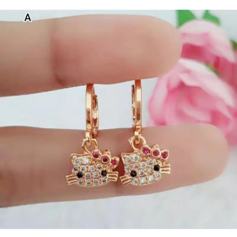 Anting Anak Gandul Kotak Anting Klip Titanium Anti Karat COD Cewek Costume Fashion 8