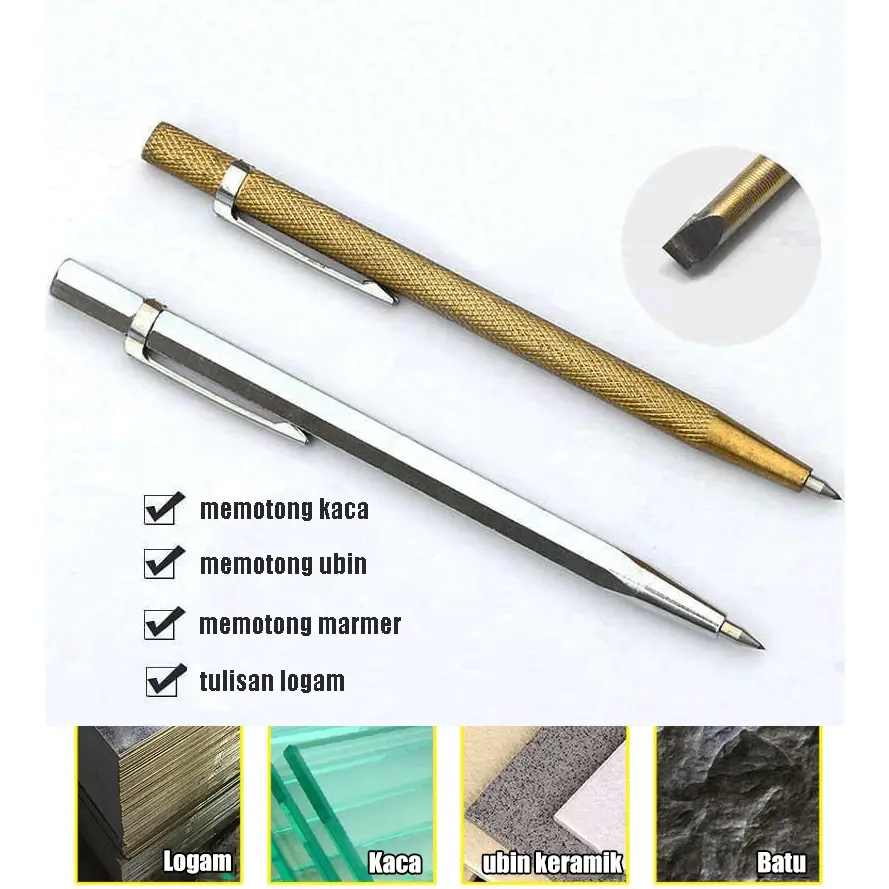 Pen Pemotong/Alat Pemotong Kaca dan keramik Crafting Pen Ukir Segala Jenis Keramik Ubin Nat Kaca Stainless Metal kunci shock