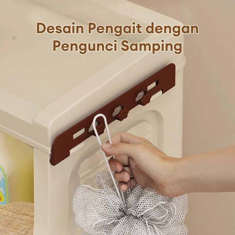 Orderly Home.ID  No-Installation Foldable Storage Cabinet Rak Lipat Plastik & Stainless Steel untuk Makeup Dapur Kamar Tidur Ruang Tamu Organisasi Barang