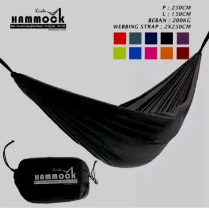 Hammock Camping Ayunan Gantung Anti Air 250x150cm Beban 200Kg Tempat Tidur Gantung Parasut