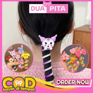 DP211 Ikat Rambut Karet Spiral 1 PCS Aksesoris Rambut Anak Perempuan Fashion Korea