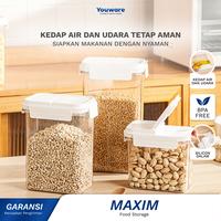 Gambar (COD) YOUWARE - Maxim Toples Transparan Makanan / Kontainer Botol Penyimpanan Cemilan Makanan Beras Sereal Kacang-Kacangan Snack Food Container dengan takaran Wadah toples lebaran 2024 mewah - Maxim 03 dari youware Kab. Tangerang 1 Tokopedia