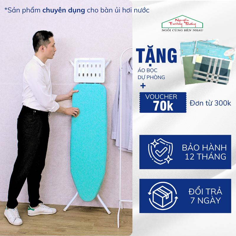 [Benbi] Bàn để ủi, Cầu là quần áo mặt sắt chuyên dụng cho hơi nước 30x107cm, Bàn để ủi mặt sắt Nguyễn Trường Thắng, Gấp gọn tiện lợi, Độ bền trên 10 năm, Bảo hành 12 tháng, Tặng kèm áo bọc