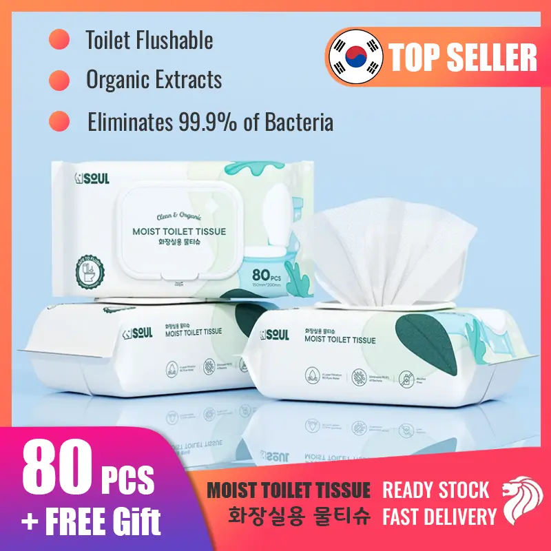 [SG Ready]Ultra Soft Moist Toilet Tissue |Flushable Wet Toilet Paper| Eliminates 99.9% Bacteria | Alcohol Free Wipes