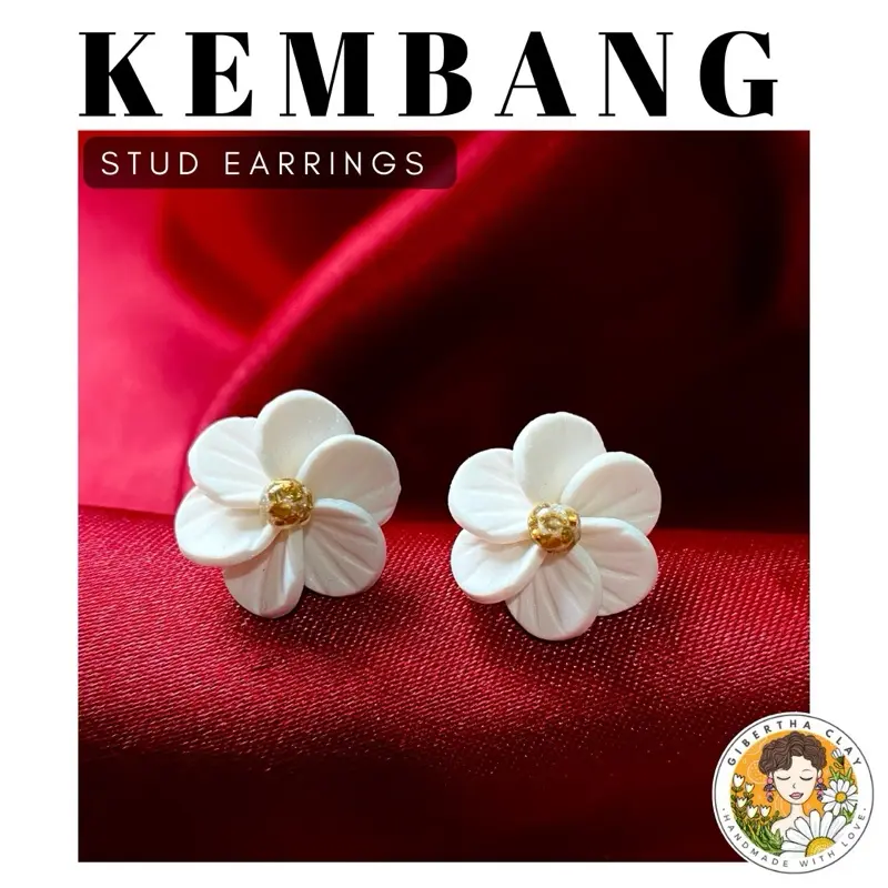 GIBERTHA | KEMBANG STUD - Anting Wanita Handmade Clay Earrings