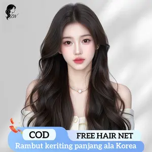 Rambut palsu wanita curly/Wig keriting/Wig rambut panjang curly/Wig daily/Wig korean style/Wig wanita full kepala/Korean Wave