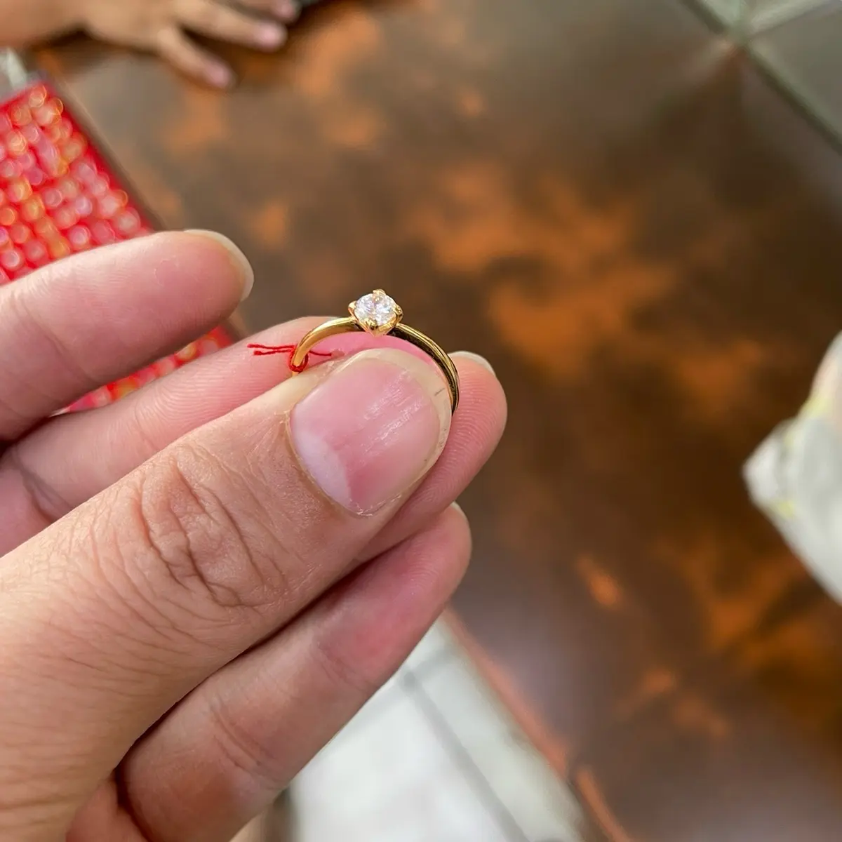 Cincin solitare cor mata simple 8K