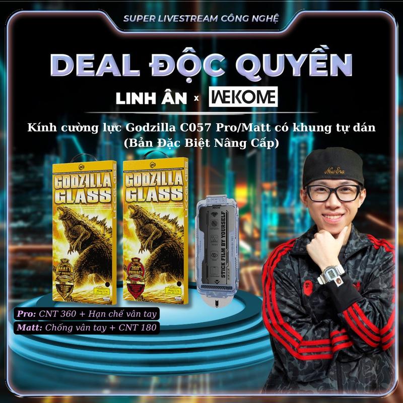 WEKOME x LINH ÂN. Kính Cường Lực GODZILLA WTP-C057 Chống Nhìn Trộm 180 360 Độ Khung Tự Dán Bảo Vệ Toàn Diện Mượt Mắt Full Màn Hình Bảo Vệ Tối Đa