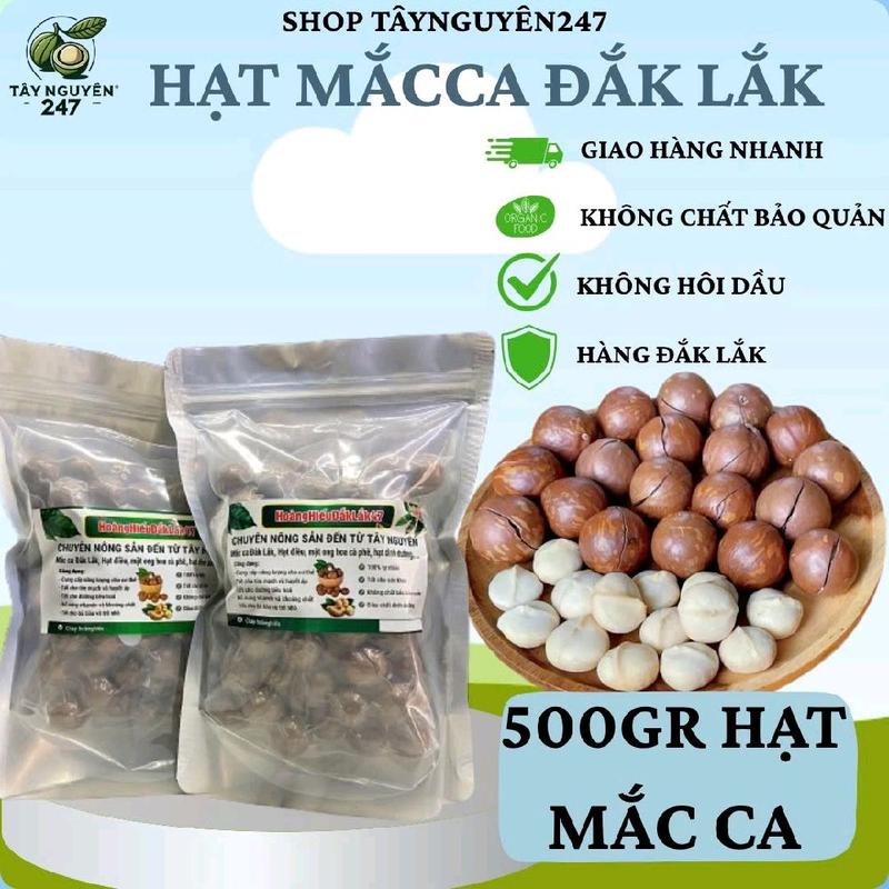 500gr Hạt Mắc Ca Đắk Lắk Sấy Chín Tách Nứt Vỏ Snack Nuts Ăn Vặt Food Thức Ăn Macca