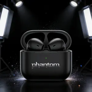GreatWall PHANTOM T7 Earphone Bluetooth Nirkabel True Wireless, Anti Air Dalam, Baterai Tahan Lama, TWS, Suara Bass Kuat, Audio Surround 3D, Peredam Suara Cerdas, Gaming Kompetitif, Mendukung Panggilan, Musik, Olahraga, Earphone Bluetooth Nirkabel