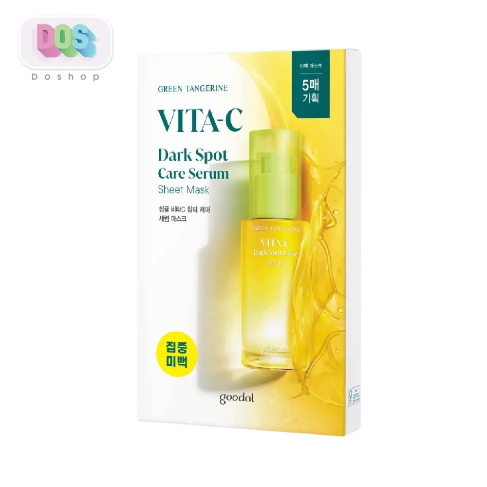 SG Ready Stock GOODAL Green Tangerine Vita C Dark Spot Care Serum Sheet Mask Vitamin C Essence, For Oily skin and all type vitamin c  serums