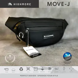 Tas Selempang & Pinggang 2in1 Selempang & Pinggang Praktis, Ringan Waterproof – HIGHMORE MOVE J Hitam
