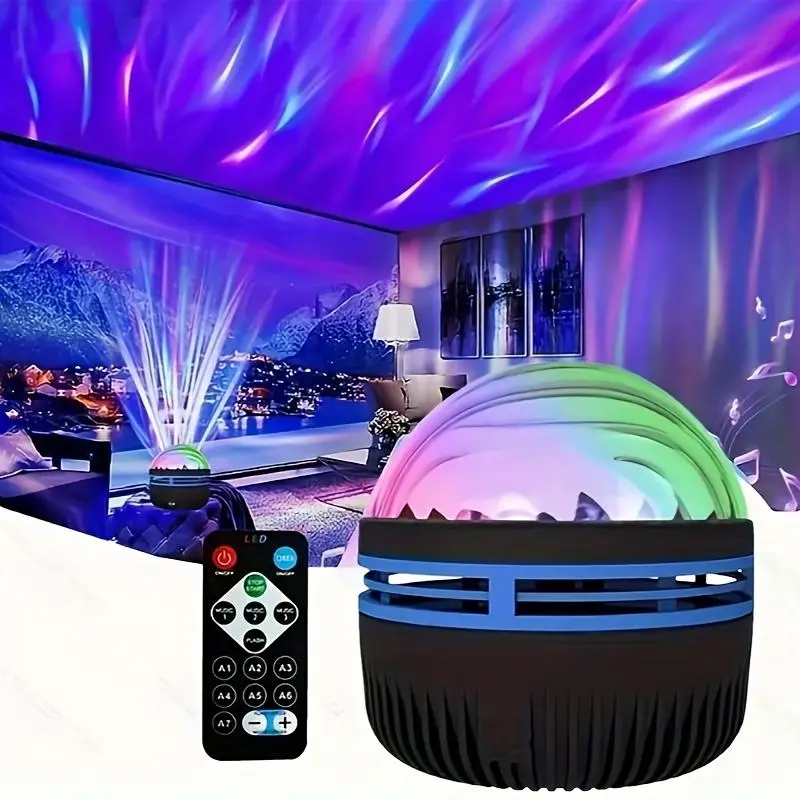 Đèn Máy Chiếu Đầy Sao 1 Chiếc, Với 7 Mẫu Màu Và Điều Khiển Từ Xa, Đèn Ngủ Máy Chiếu Cực Đa Chức Năng, Thích Hợp Cho Đèn Tạo Không Khí Phòng Ngủ