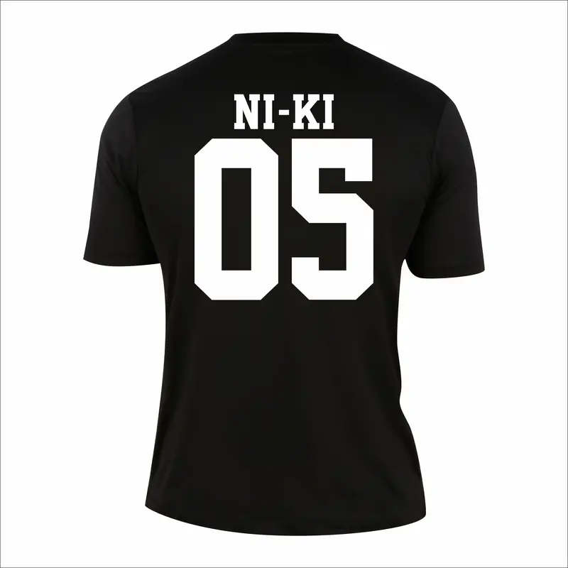 BAJU KAOS NAMA NOMOR TSHIRT WANITA Pria Distro Oblong Hitam Polos 2