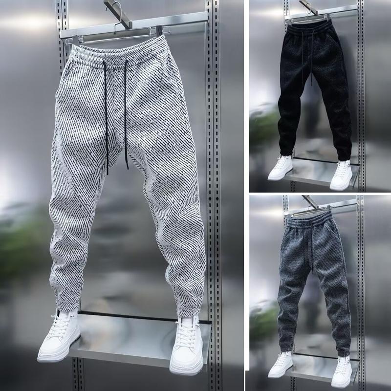  Quần Jogger Vải Dạ kim tuyến Hoạ Tiết Ngựa Vằn Cho Nam mặc ngoài trời 4mùa hợp thời trang dãng vừa ống đứng thoải mãi mát mẻ phong cách 