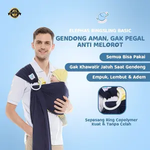 Elephas Ring Sling Basic Series - Gendongan Bayi Newborn dan Toddler Gendongan Premium Best Seller Bergaransi Bisa Gendong M Shape Empuk Hipseat jarik