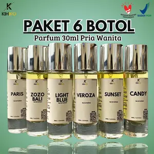 [BPOM] Kihiko Parfum - Paket 6 Botol Parfum 30ml - Parfum Pria Wanita Best Seller Aroma