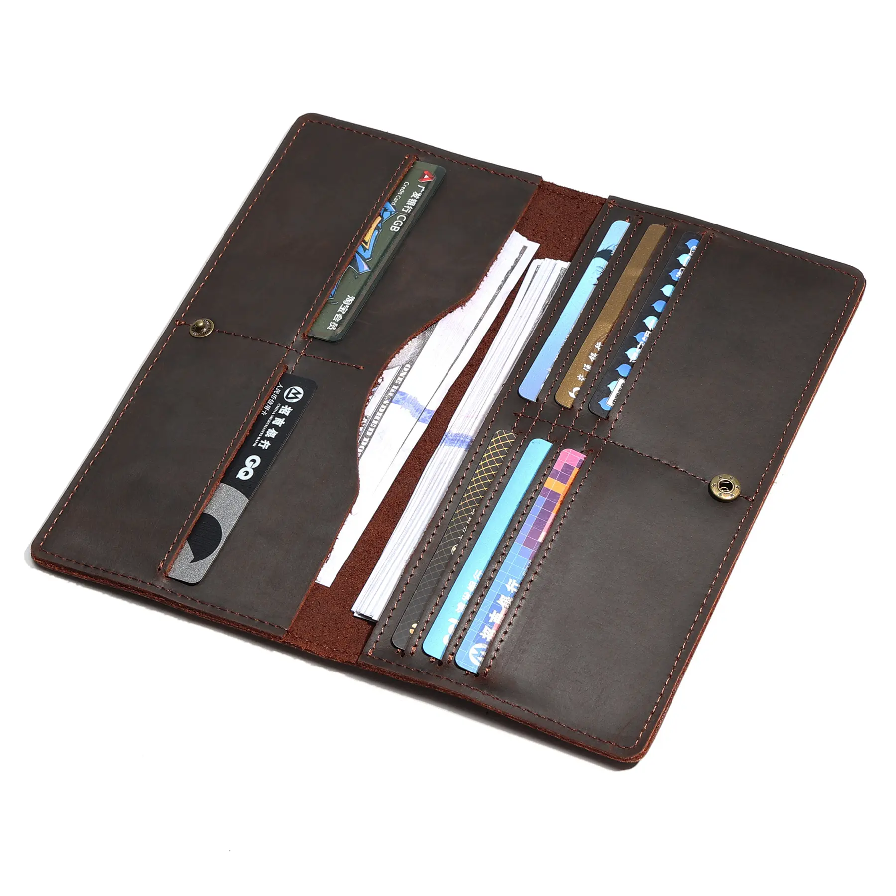 Men's Wallet Vintage Cowhide Long Wallet Card Holder